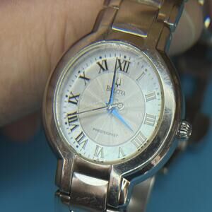 BULOVA PRECISIONIST LADIES Wristwatch Analog Blue Hands New Battery